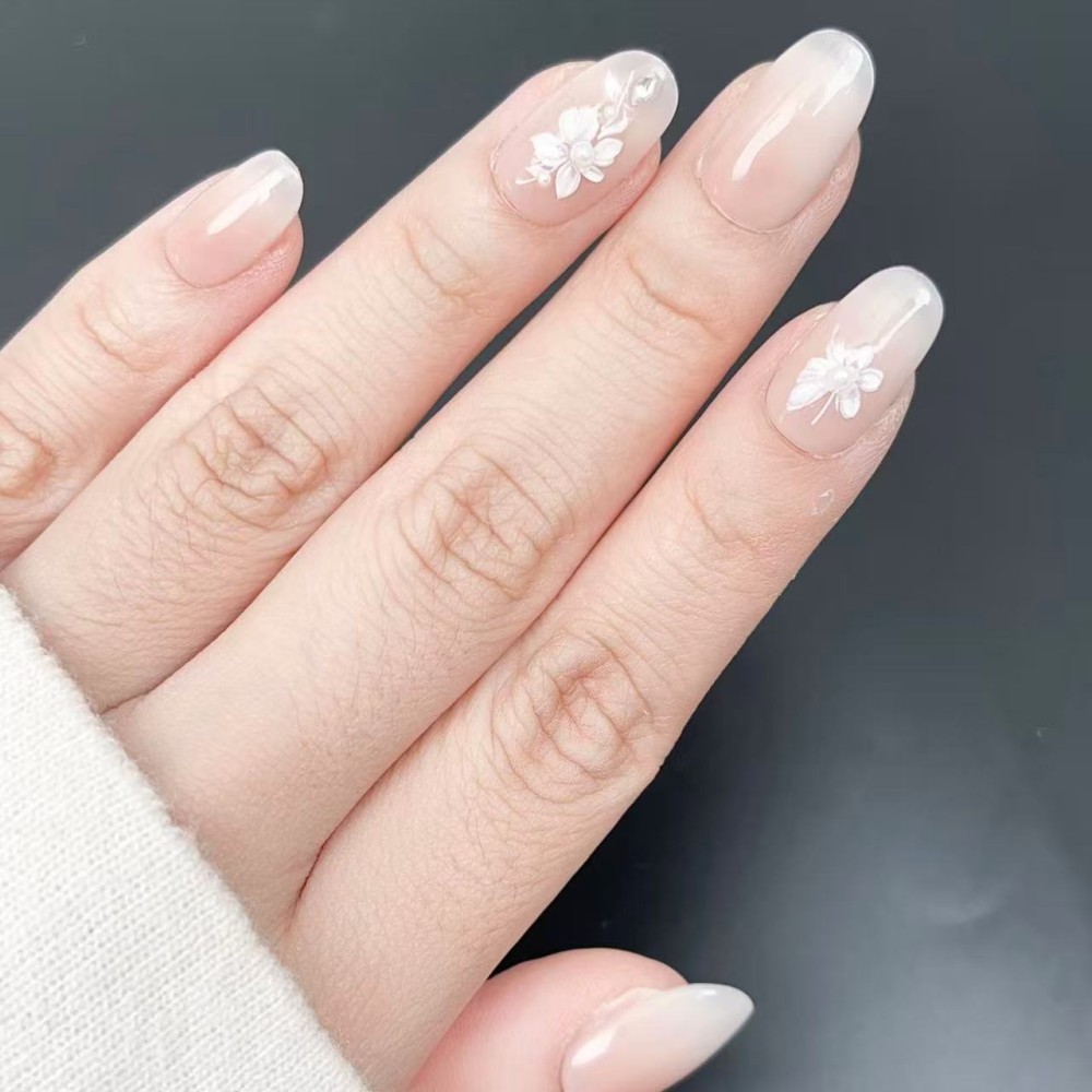 Kazinails : faux ongles faits à la main – Flore, fleurs 3D élégantes