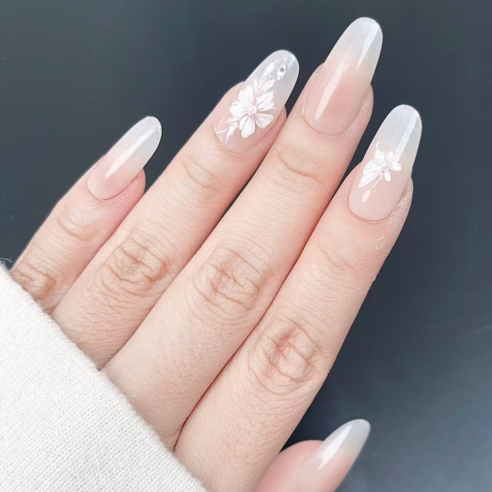 Kazinails : faux ongles faits à la main – Flore, fleurs 3D élégantes