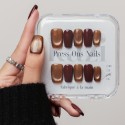 Faux ongles cat eye bordeaux doré – Sunset Bordeaux | Kazinails
