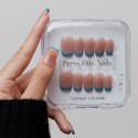 Faux ongles press-on micro French bleue – AzurBord | Kazinails