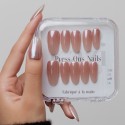 Faux ongles press-on chrome Hailey – Perle Beige | Kazinails