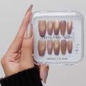 Faux ongles press-on cat eye lilas doré – Lilas d’Amou | Kazinails