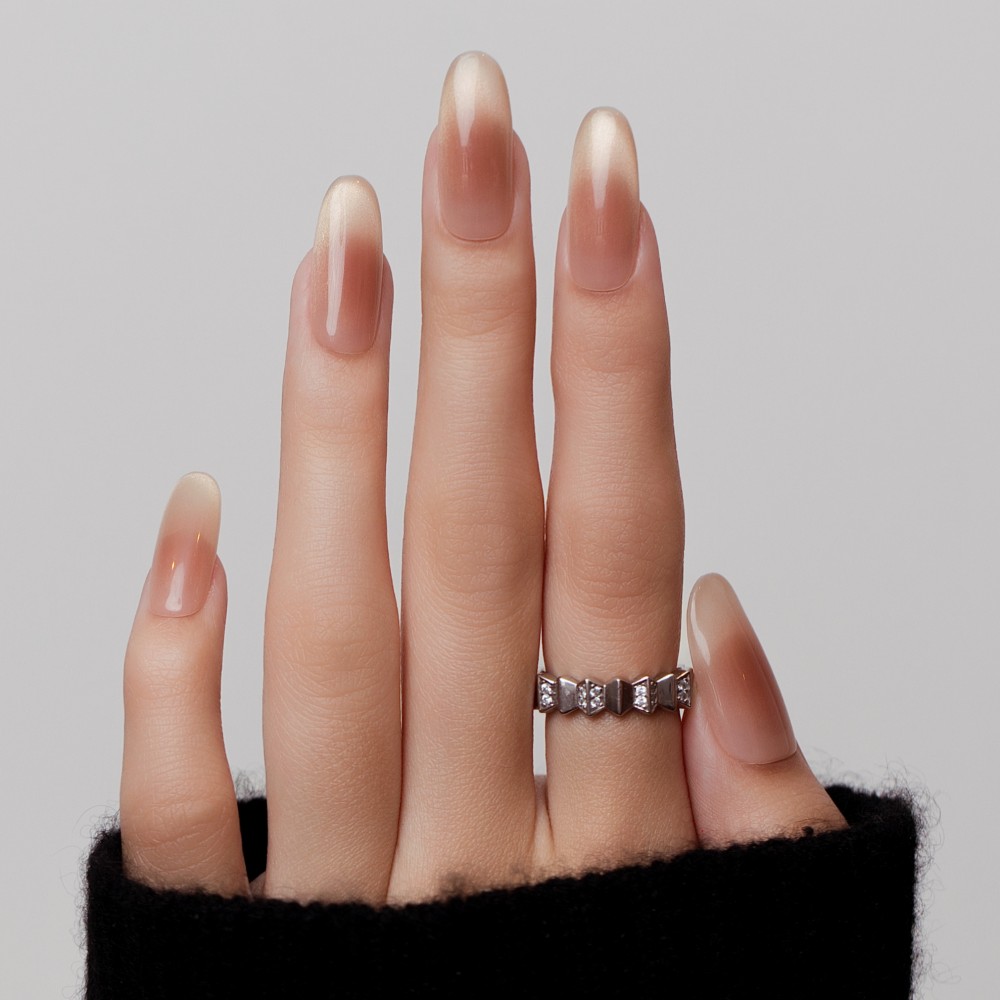 Faux ongles press-on cat eye doré – Coup d’Or | Kazinails