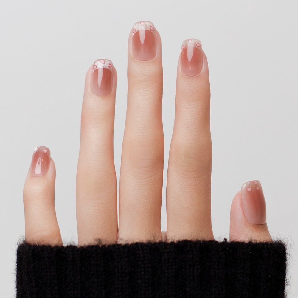 Faux ongles press-on French léopard rose – Paris Jungle | Kazinails