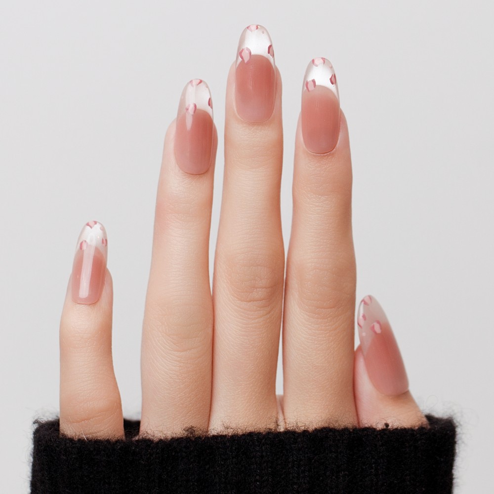 Faux ongles press-on French léopard rose – Paris Jungle | Kazinails