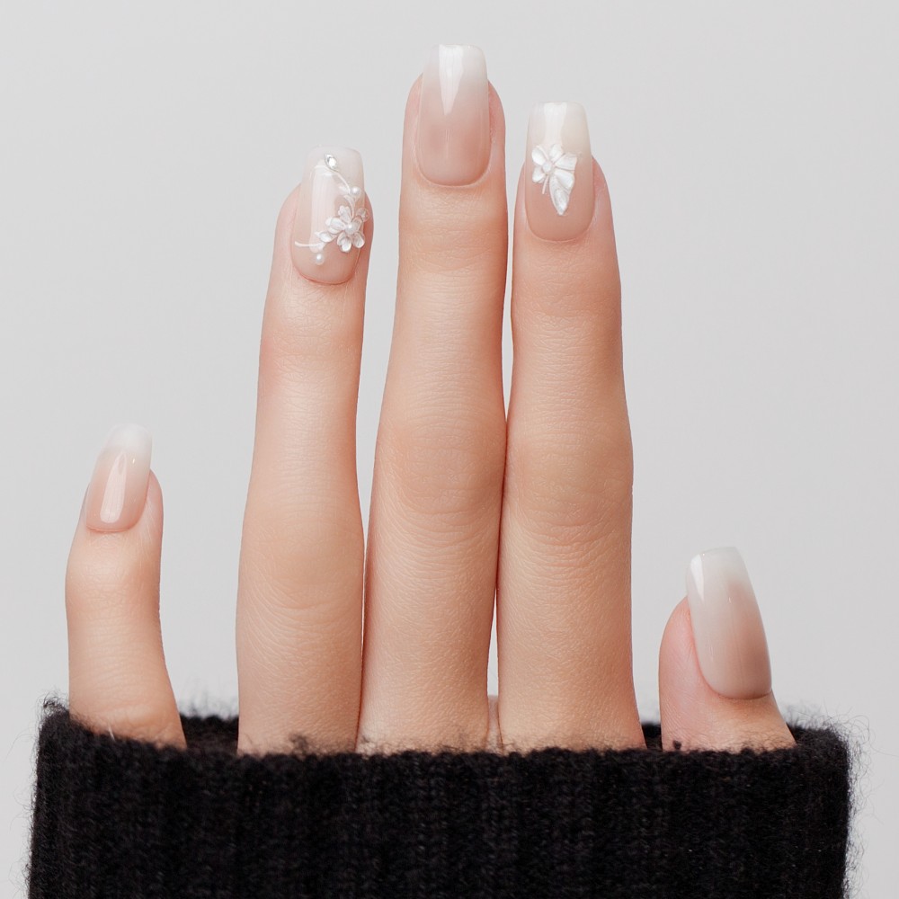 Faux ongles press-on fleuris 3D – Flore | Kazinails
