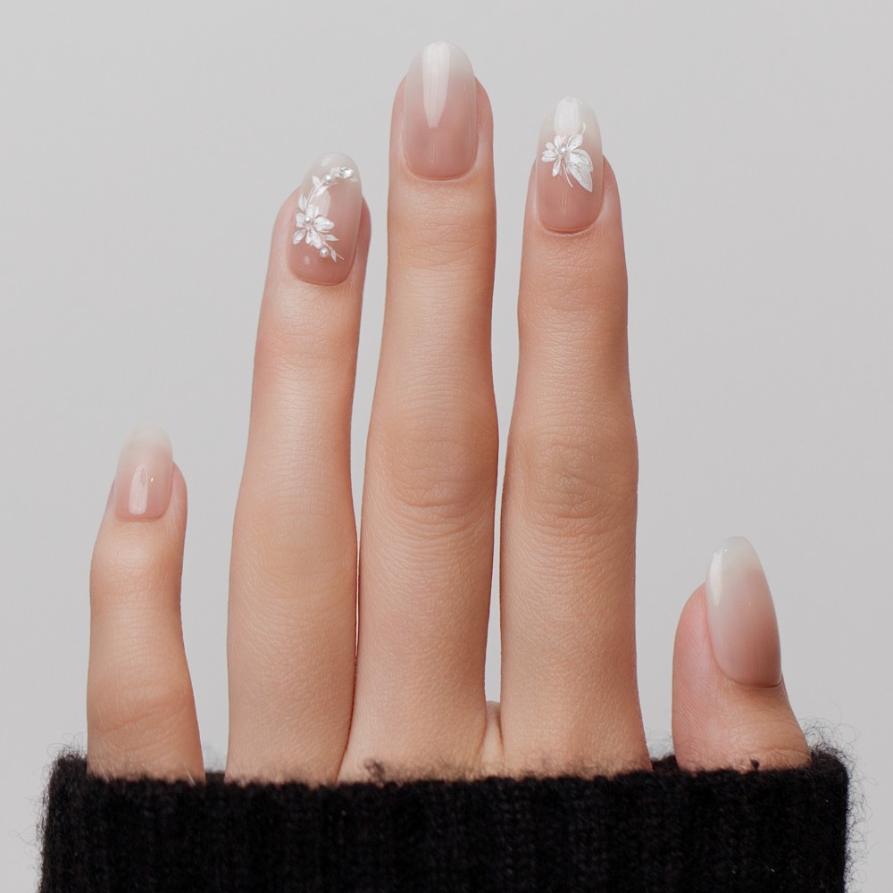 Kazinails : faux ongles faits à la main – Flore, fleurs 3D élégantes