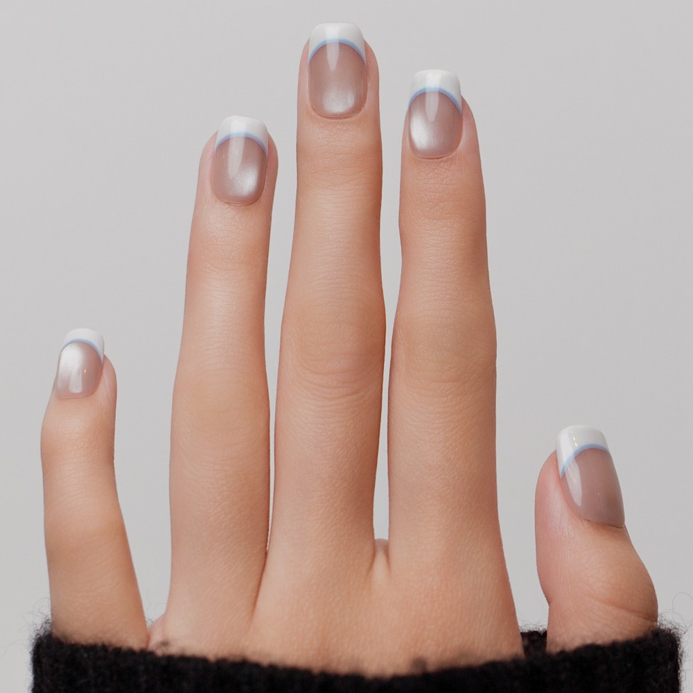 Faux ongles press-on French bleue – Bleu Neige | Kazinails