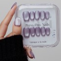 Faux ongles press-on cat eye lilas – Lilas Noble | Kazinails