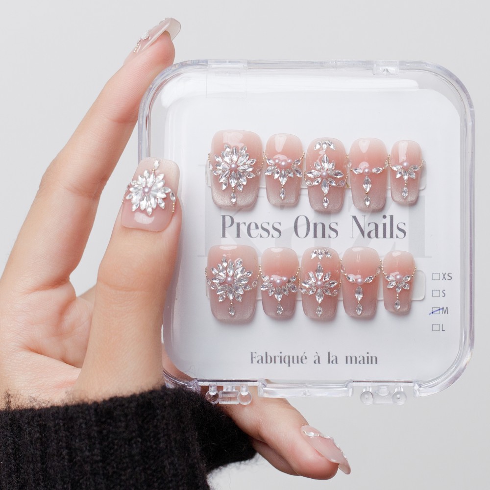 Kazianails Faux ongles faits à la main – Cristal