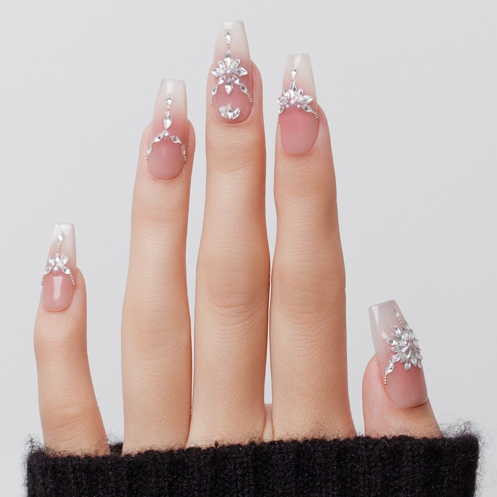 Kazianails Faux ongles faits à la main – Cristal