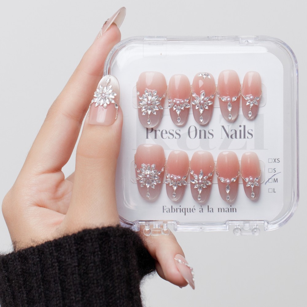 Kazianails Faux ongles faits à la main – Cristal