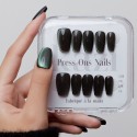 Kazinails Reflet Vert – Faux Ongles Métallisés Vert Émeraude Effet Cat eyes