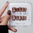 Faux ongles press-on cat eye café – Brillance Café | Kazinails