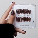 Faux ongles press-on cat eye brun – Noir Bruni | Kazinails