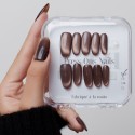 Faux ongles press-on cat eye brun – Noir Bruni | Kazinails