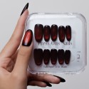 Faux ongles press-on cat eye rouge – Tulipe Noire | Kazinails