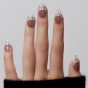 "Glaze" False Nails – Elegant Crystal Shine for Sophisticated Manicures