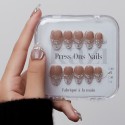 "Glaze" False Nails – Elegant Crystal Shine for Sophisticated Manicures
