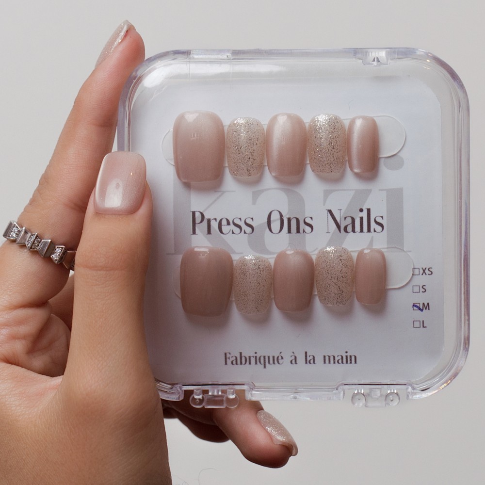Press on nails Silver Lining  Kazinails : A polished, durable, and reusable manicure