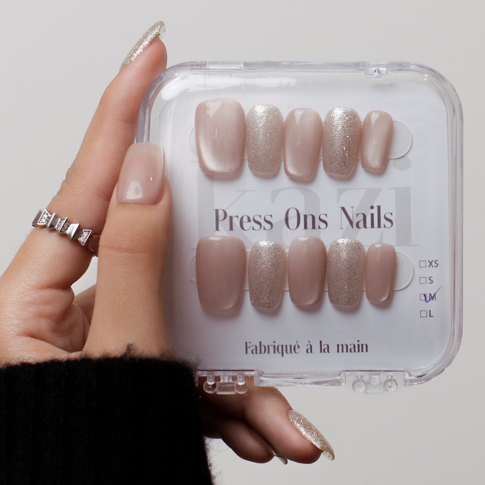 Press on nails Silver Lining  Kazinails : A polished, durable, and reusable manicure