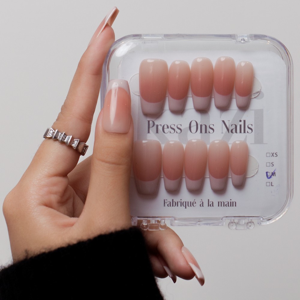 Faux Ongles Milky French |  Press on nails | Garantie Satisfaction