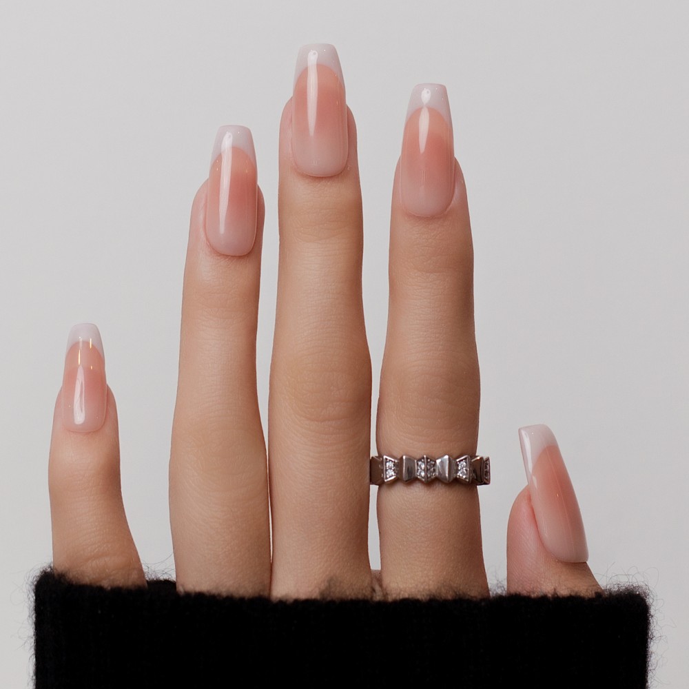 Faux Ongles Milky French |  Press on nails | Garantie Satisfaction