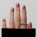Kazinails | Faux Ongles Bubble Heart: Dégradé Rouge, Brillance & Élégance