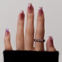 Kazinails | Faux Ongles Bubble Heart: Dégradé Rouge, Brillance & Élégance