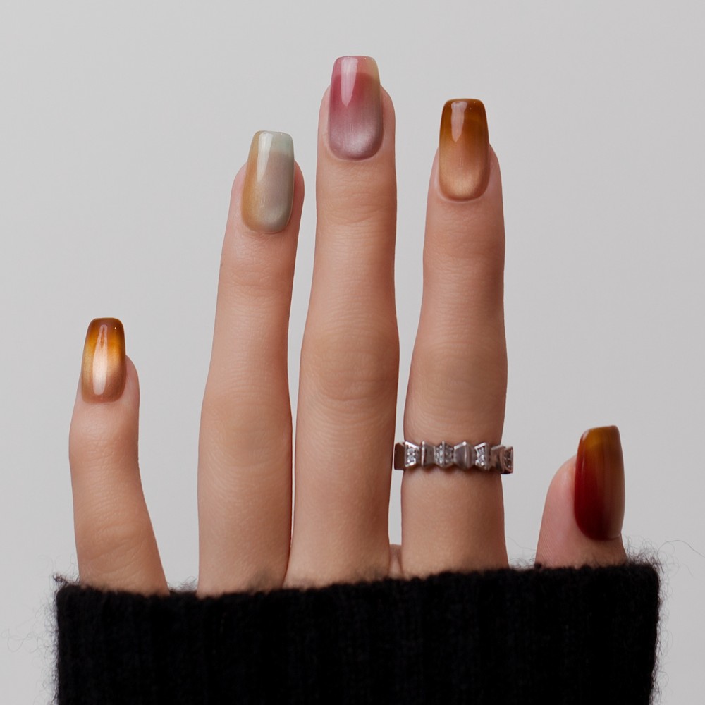 Faux Ongles Skittles | Faits à la mains| Manucure réutilisable et durable