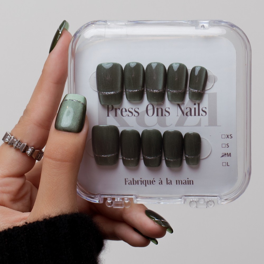 Faux Ongles Jade | Faits à la main| Réutilisables et durables