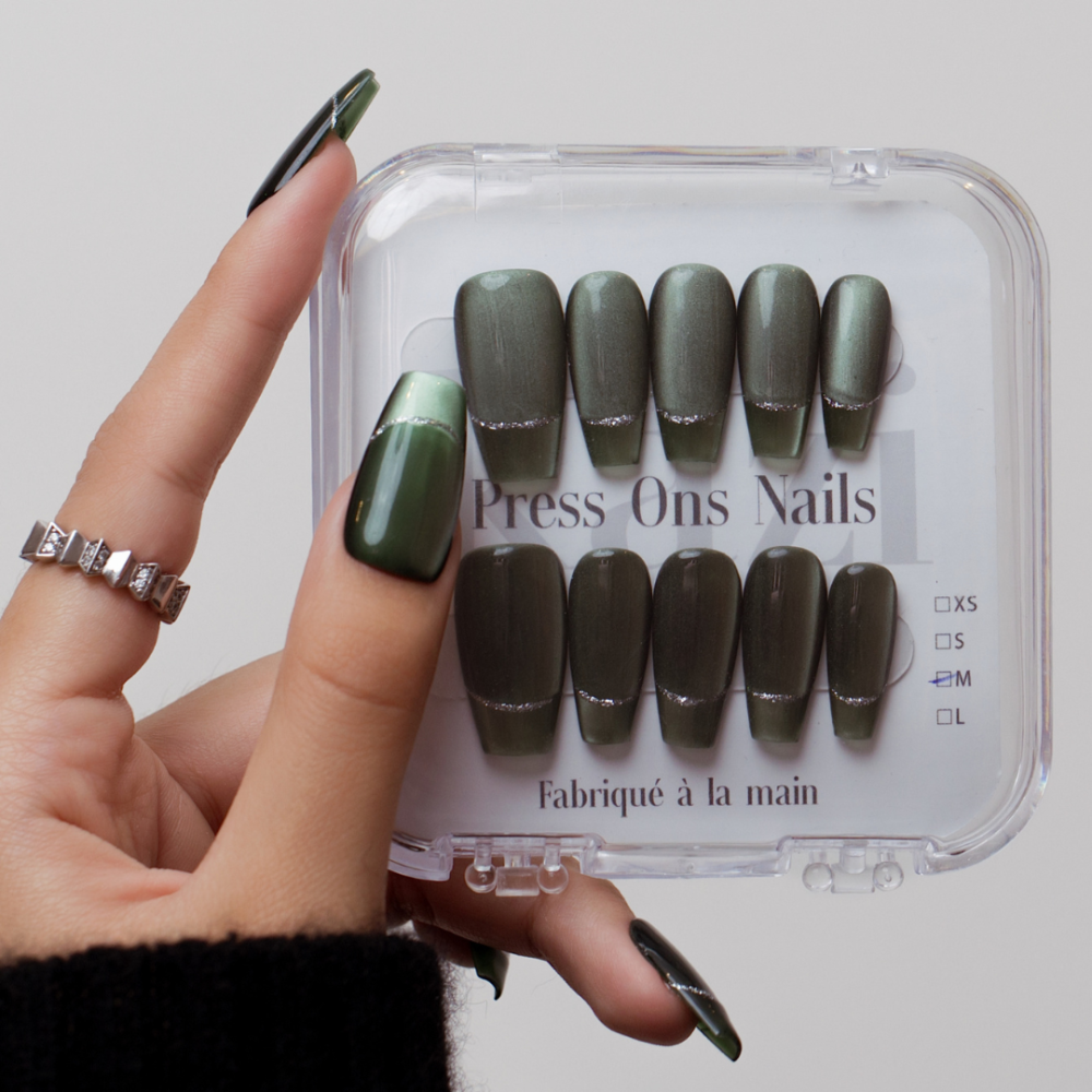 Faux Ongles Jade | Faits à la main| Réutilisables et durables