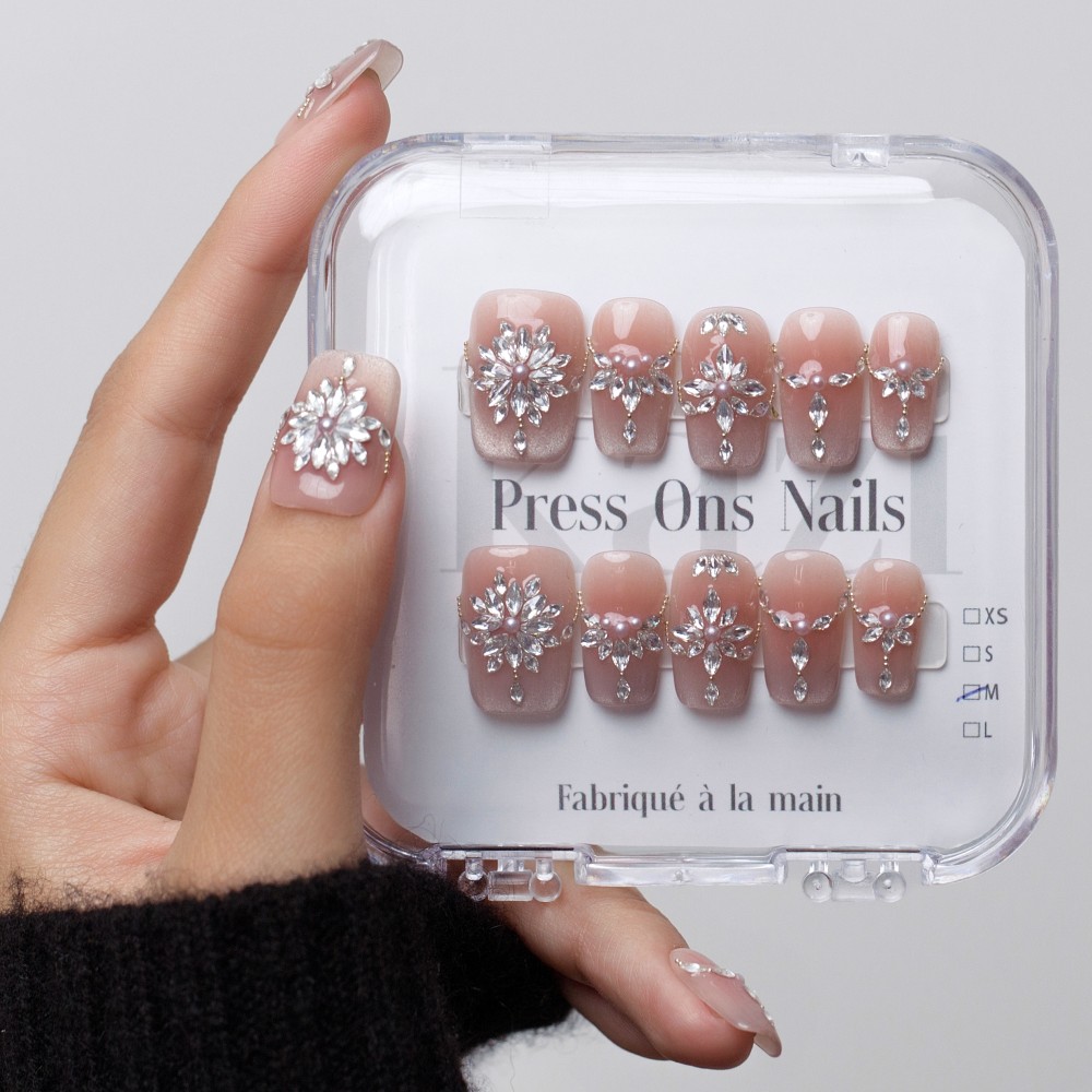 Kazianails Faux ongles faits à la main – Cristal