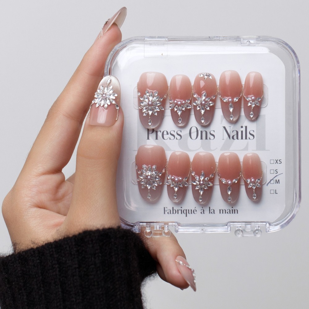 Kazianails Faux ongles faits à la main – Cristal