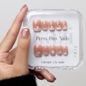 Faux ongles press-on French cat eye cœur 3D – Rouge Intime | Kazinails