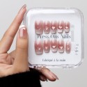 Faux ongles press-on French cat eye cœur 3D – Rouge Intime | Kazinails