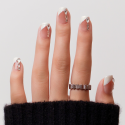 Faux ongles press-on French strass – White Queen | Kazinails