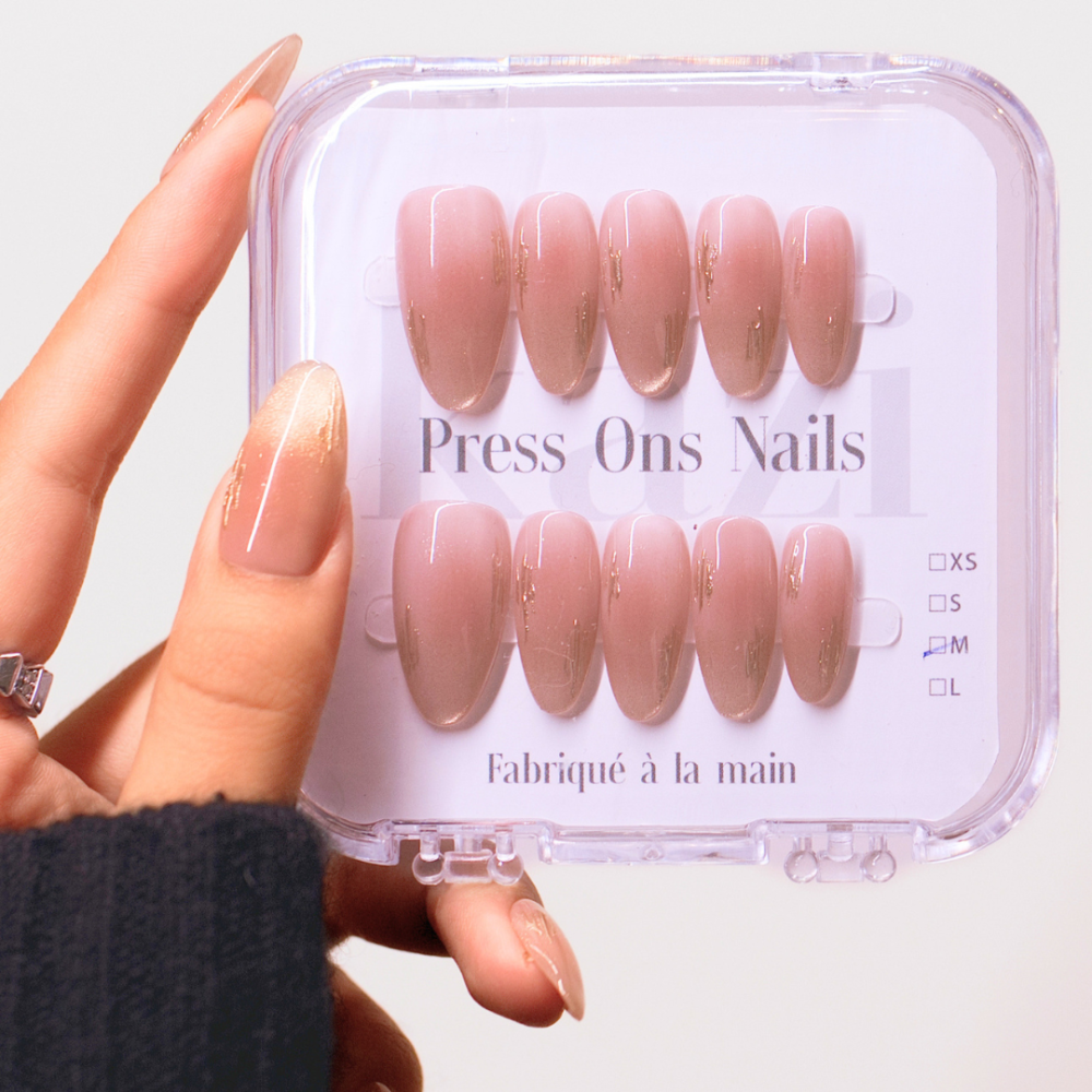 Kazinails faux ongles faits main – Modèle Royal Gold