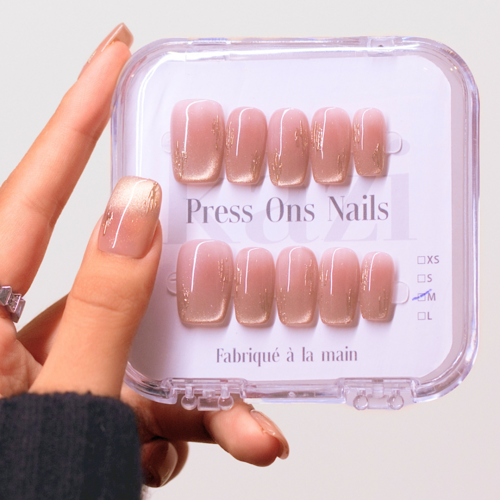 Kazinails faux ongles faits main – Modèle Royal Gold