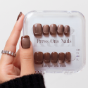 Gold Finger – Press-on nails French chocolat doré | Kazinails