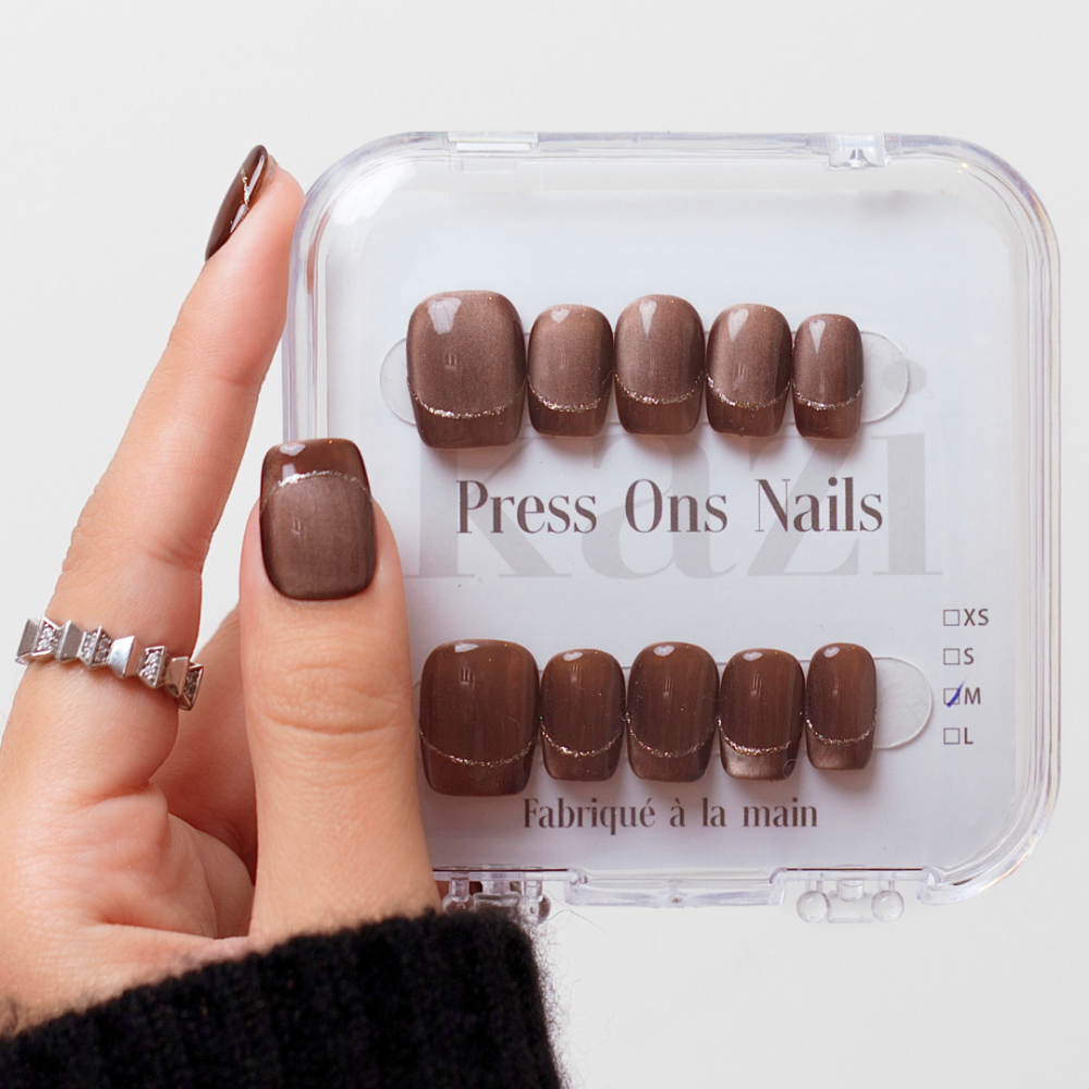 Press on nails Gold Finger  Kazinails : Easy to apply, salon-quality style
