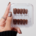 Gold Finger – Press-on nails French chocolat doré | Kazinails