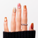Skittles – Press-on nails cat eye caramel et corail | Kazinails