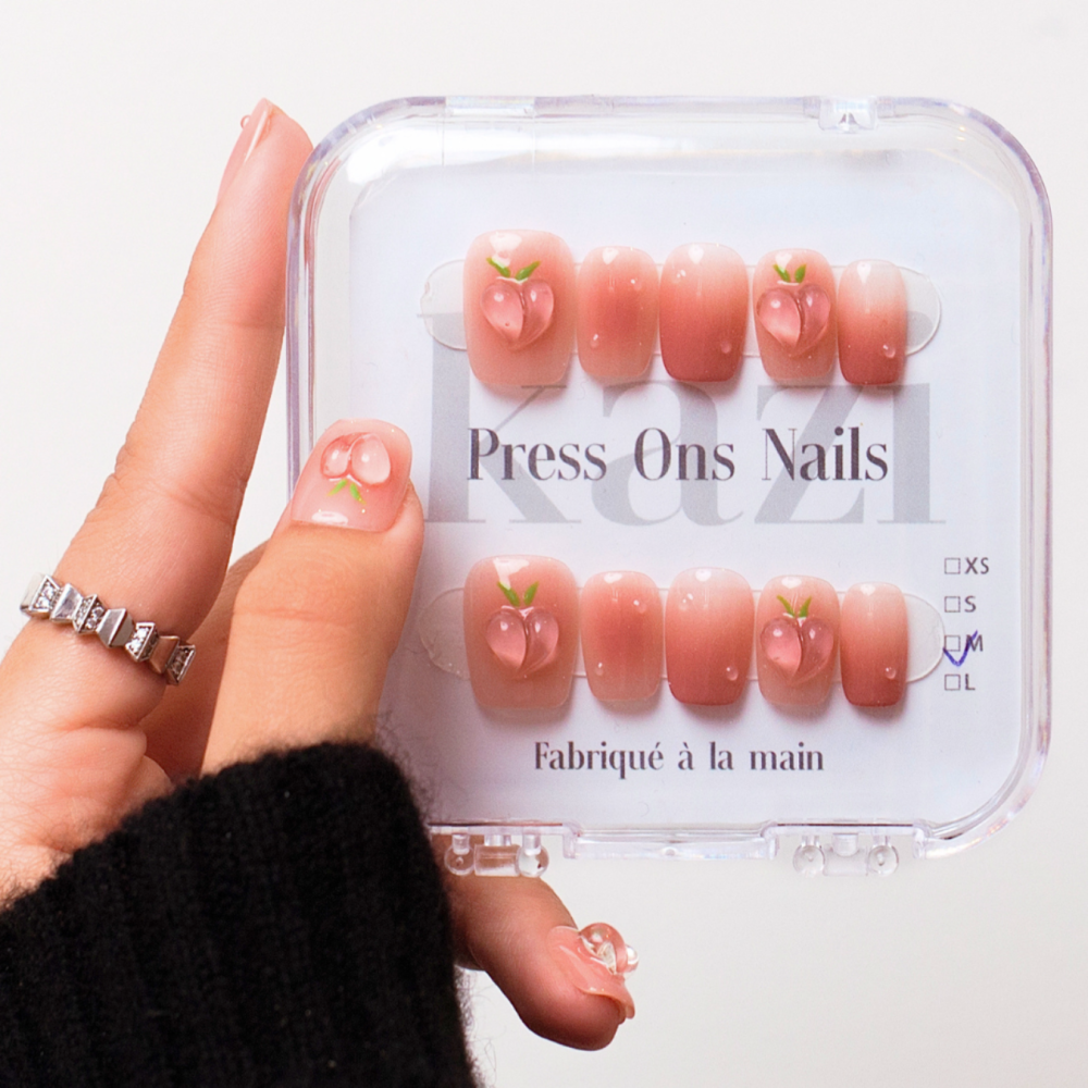 Press on nails Peachy Dream  Kazinails: A neat, durable and reusable manicure