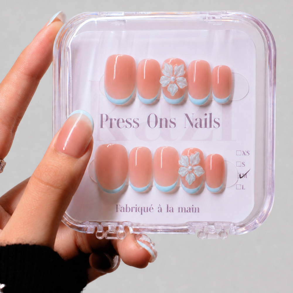 Kazinails faux ongles faits main – Modèle Baby Mint