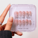 Faux ongles press-on transparents strass – Léonie Clair | Kazinails