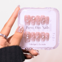 Faux ongles press-on strass et perles – Lysanne | Kazinails