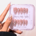 Faux ongles press-on strass et perles – Lysanne | Kazinails