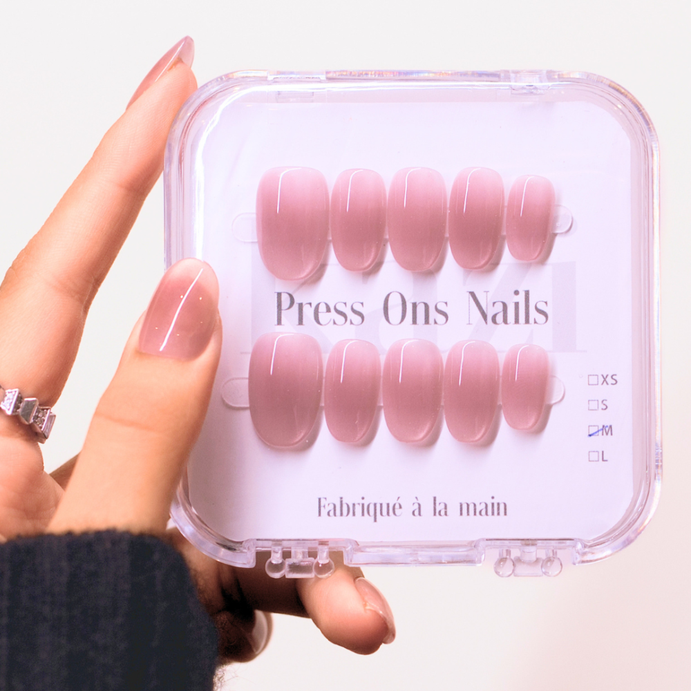 Faux ongles press-on cat eye vin rosé – Velours du Soir | Kazinails