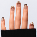 Faux ongles press-on brun pailleté – Latte Noisette | Kazinails